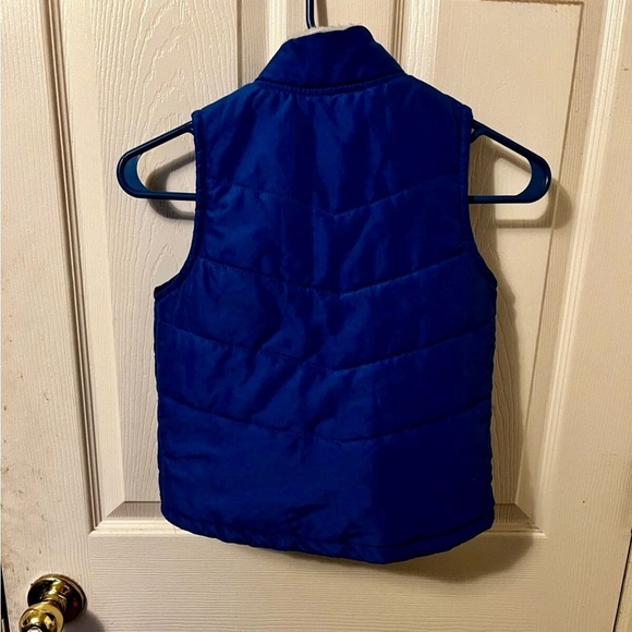 Buffalo David Bitton Boy's 5 Blue Puffer Vest Pockets With Snaps Polyester Zip - Picture 3 of 4